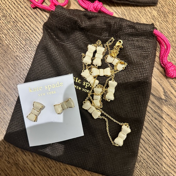 Kate Spade bow Earring and Necklace set - Picture 2 of 2